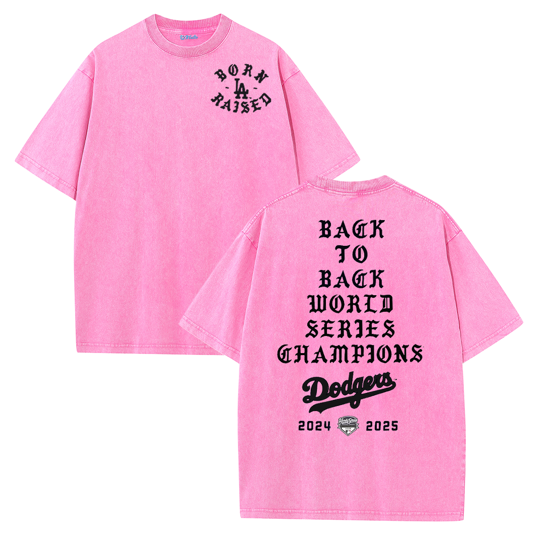 Back to Back Champions Vintage Washed T-Shirt – LA Born Raised Graphic Streetwear Tee