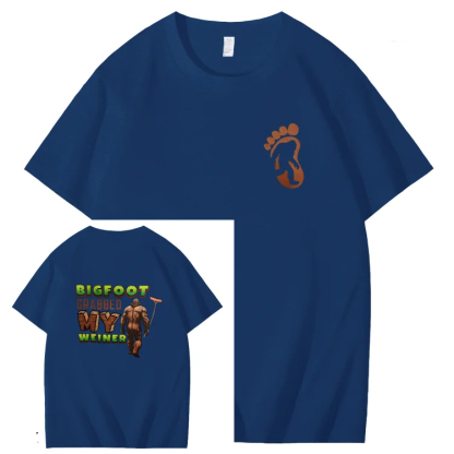 Bigfoot Grabbed My Weiner Art Pattern Print T-Shirt