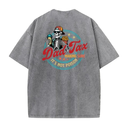 Dad Tax Washed And Distressed Pattern T-Shirt