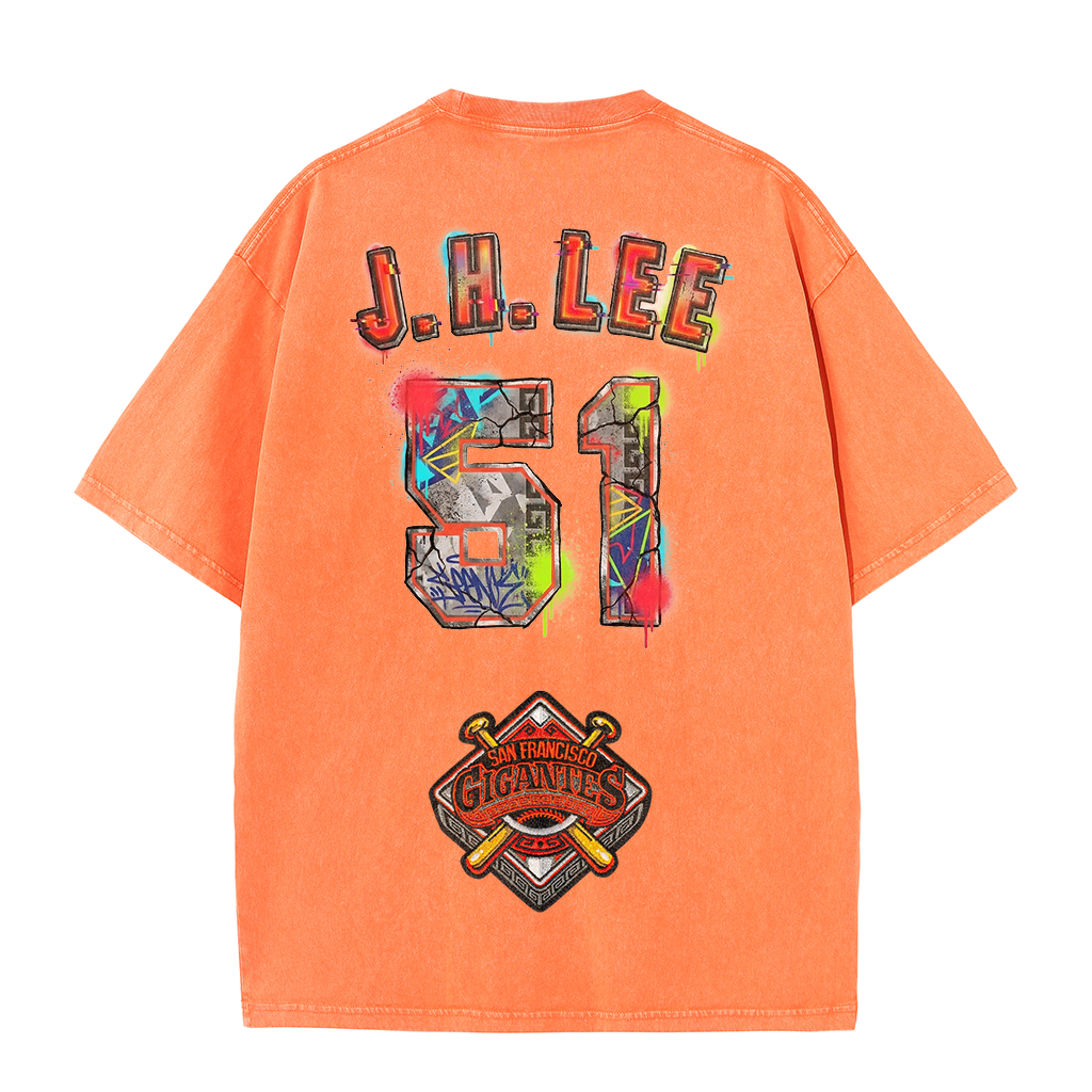 Gigantes 51 Urban Art Tee – Vintage Washed Double-Sided Graphic T-Shirt