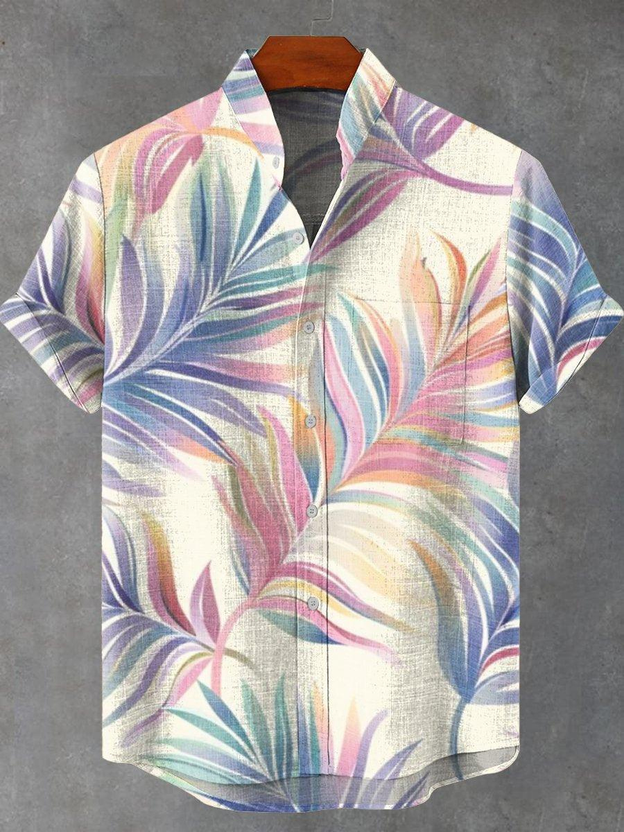 Colorful Tropical Leaf Print Shirt