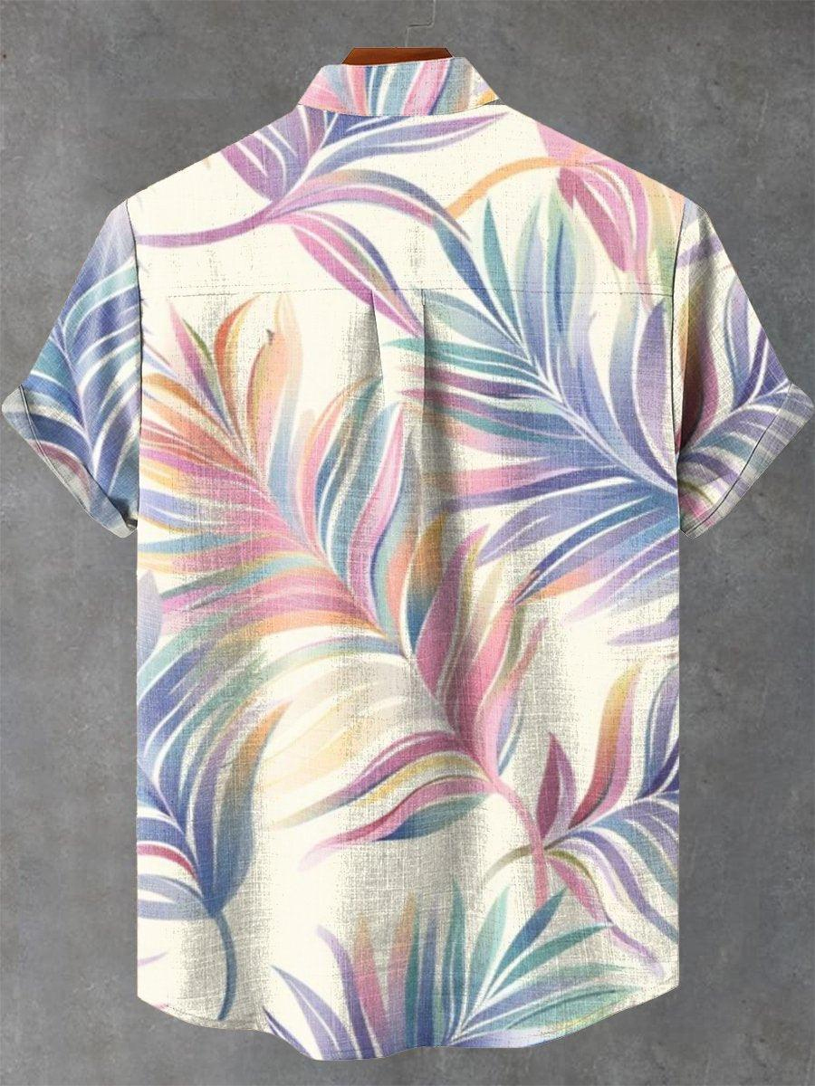 Colorful Tropical Leaf Print Shirt