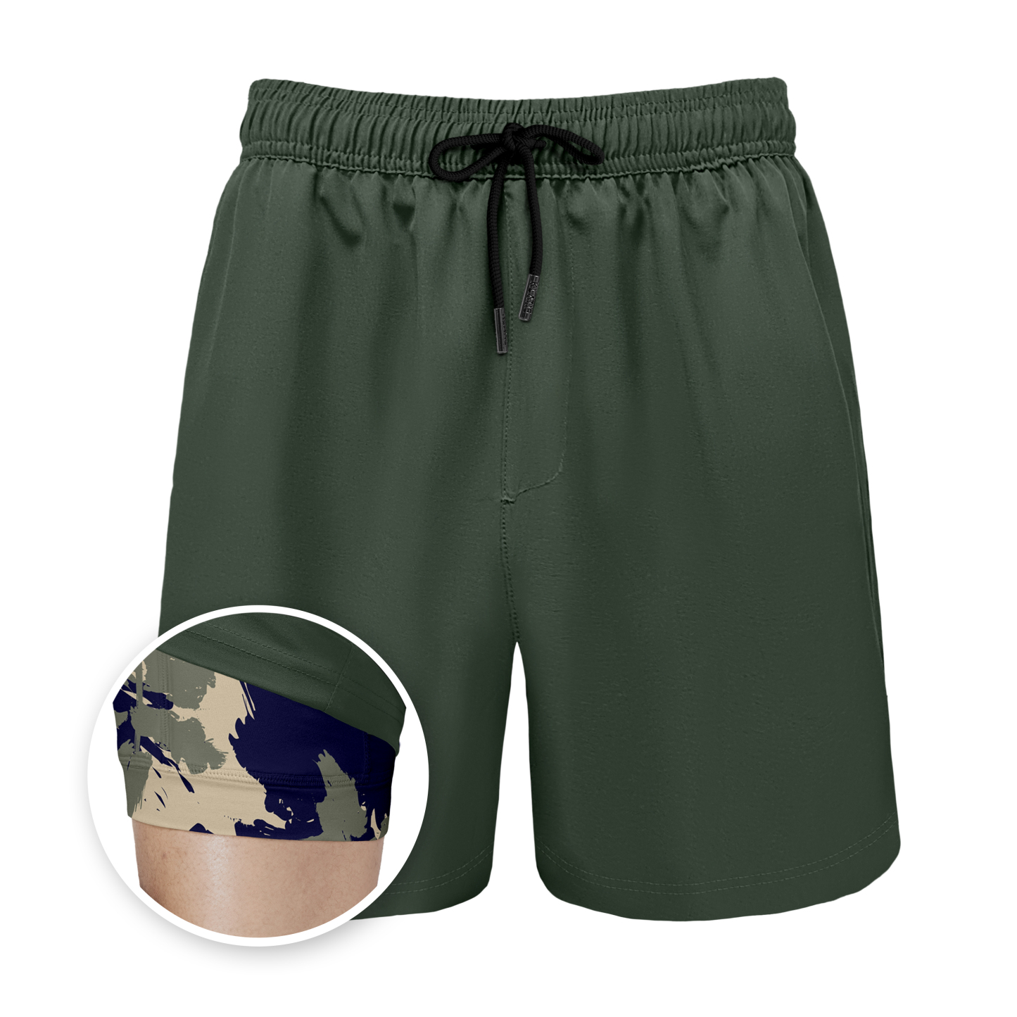 Camouflage Flower(Compression Lined Swim Trunks)