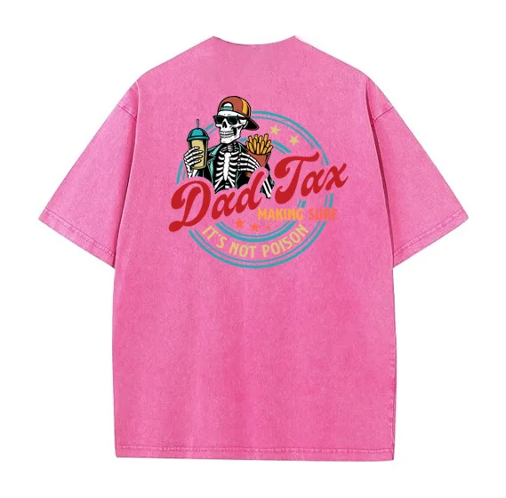 Dad Tax Washed And Distressed Pattern T-Shirt