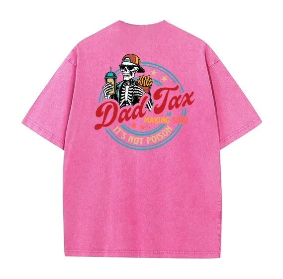 Dad Tax Washed And Distressed Pattern T-Shirt