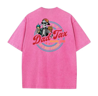 Dad Tax Washed And Distressed Pattern T-Shirt