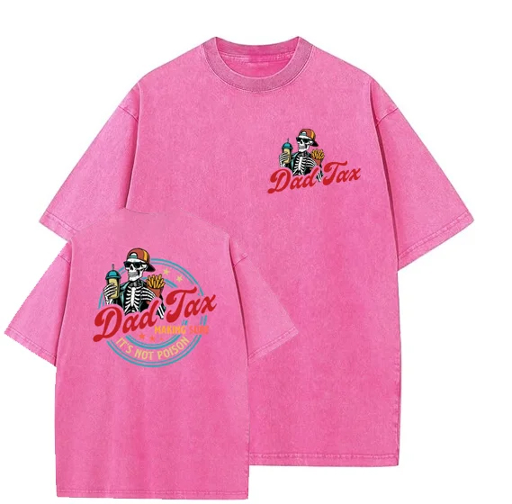 Dad Tax Washed And Distressed Pattern T-Shirt