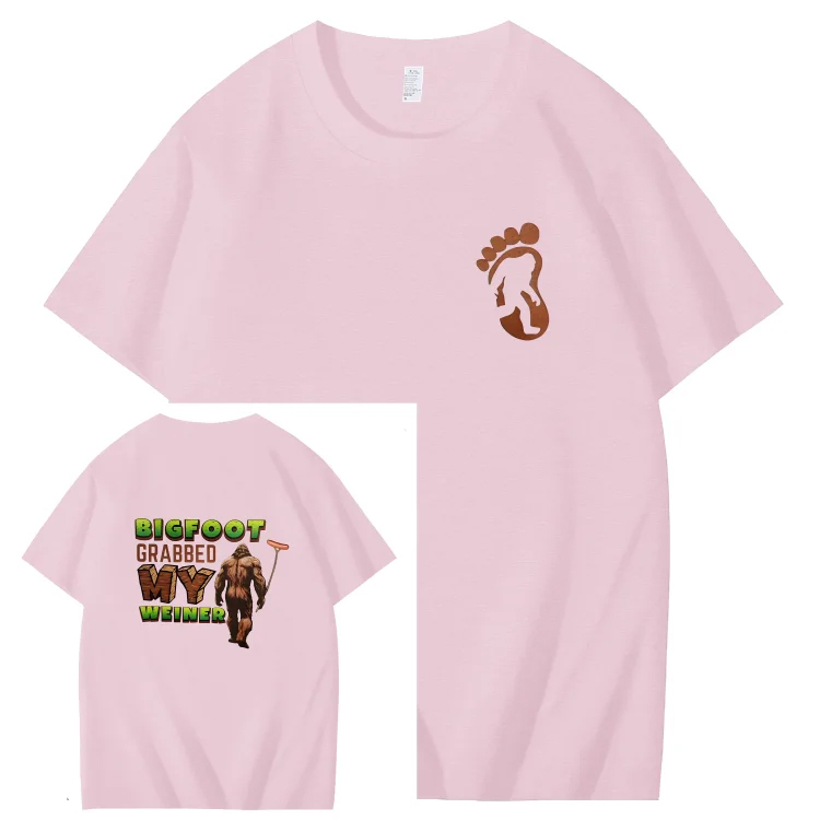 Bigfoot Grabbed My Weiner Art Pattern Print T-Shirt