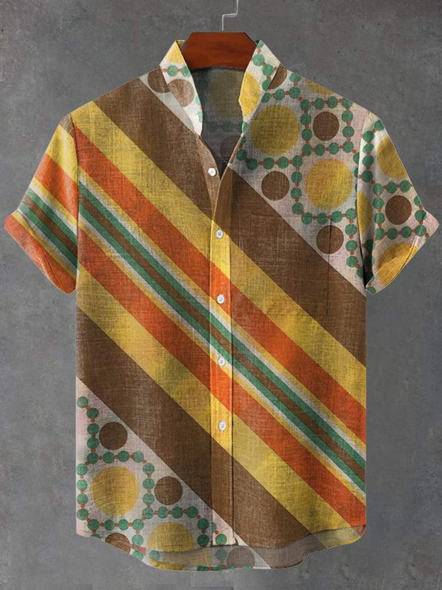 70s Bohemian Geometric Pattern Shirt