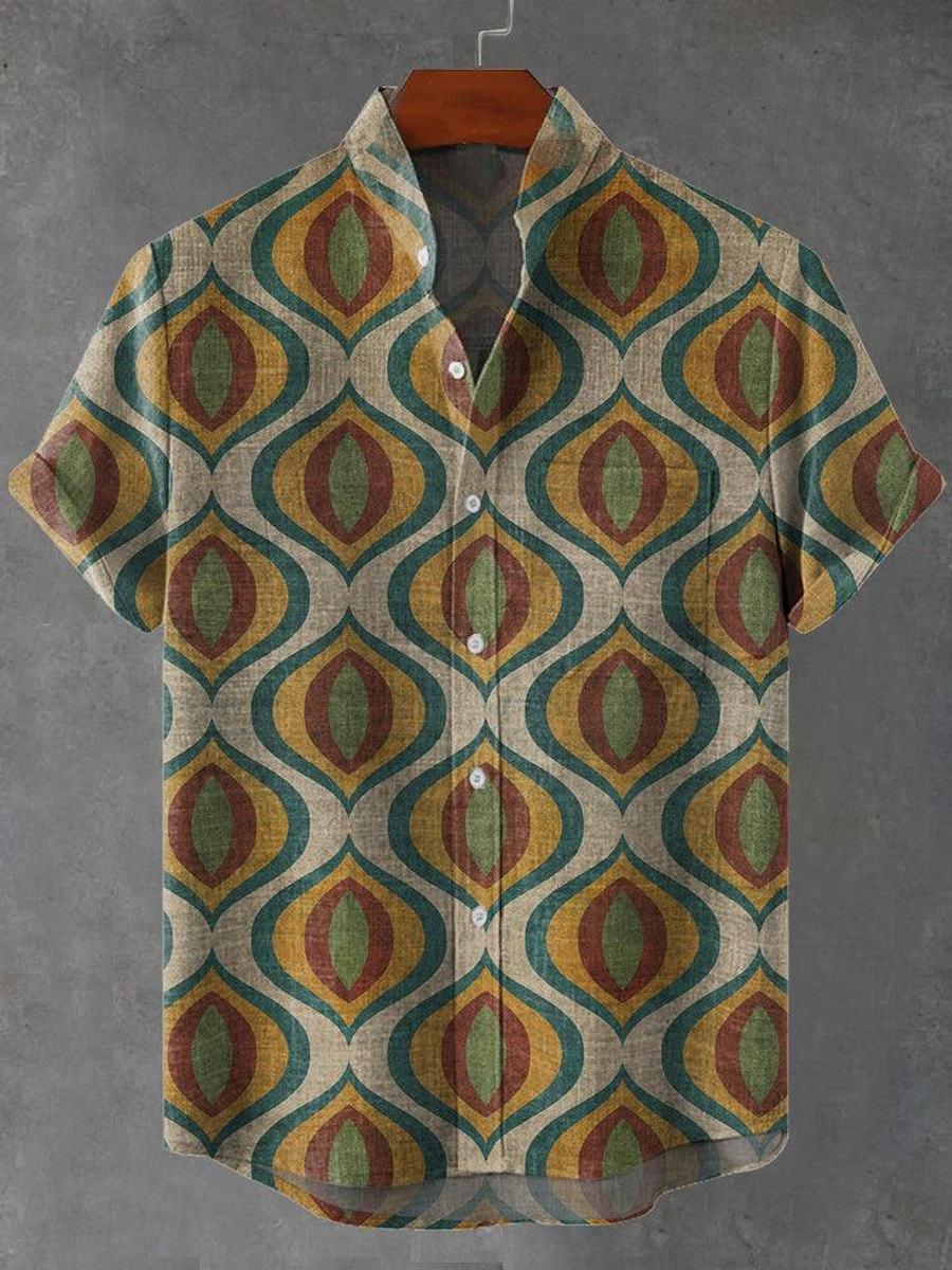 Ethnic Art Print Short Sleeve Shirt