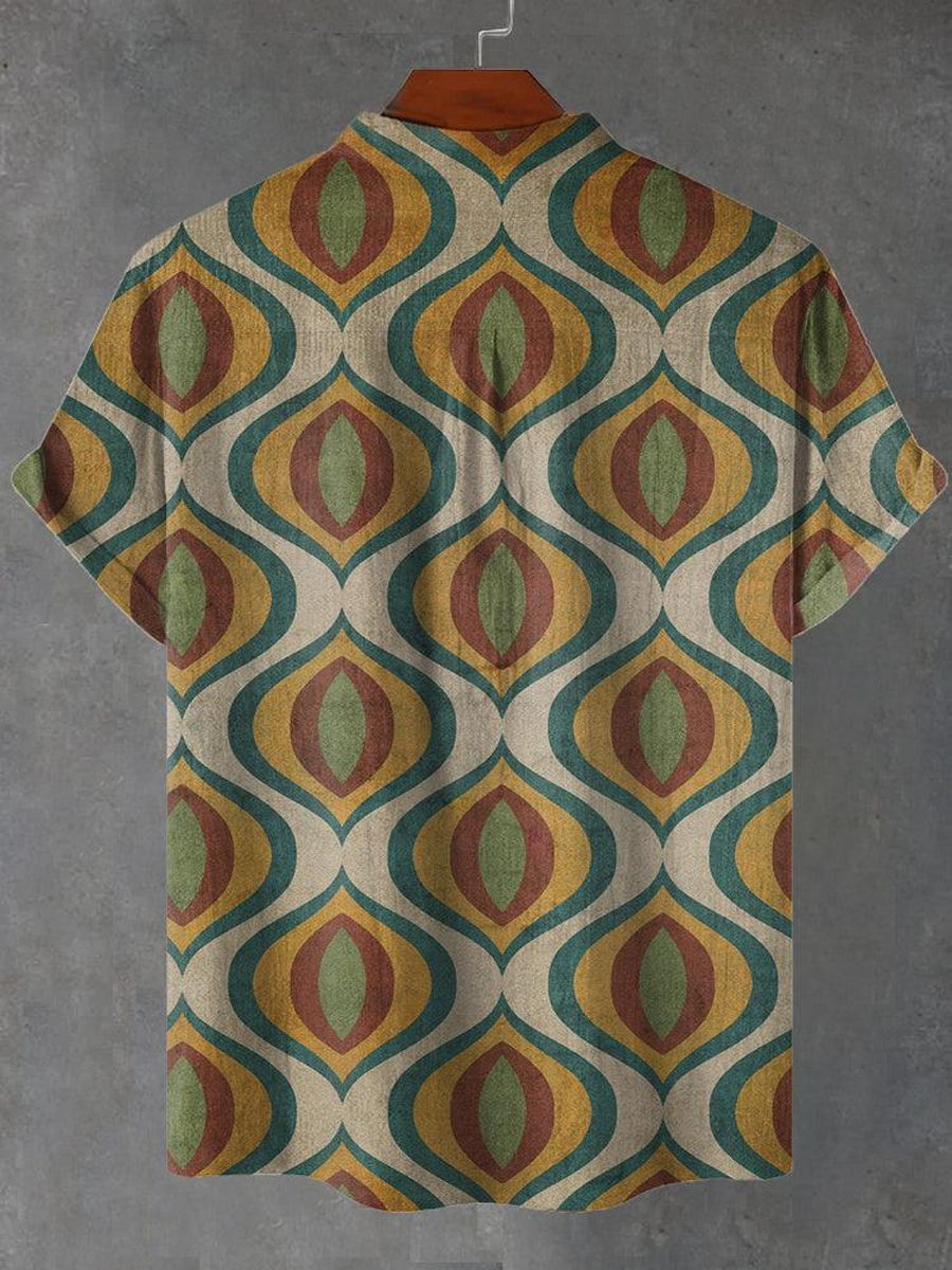 Ethnic Art Print Short Sleeve Shirt