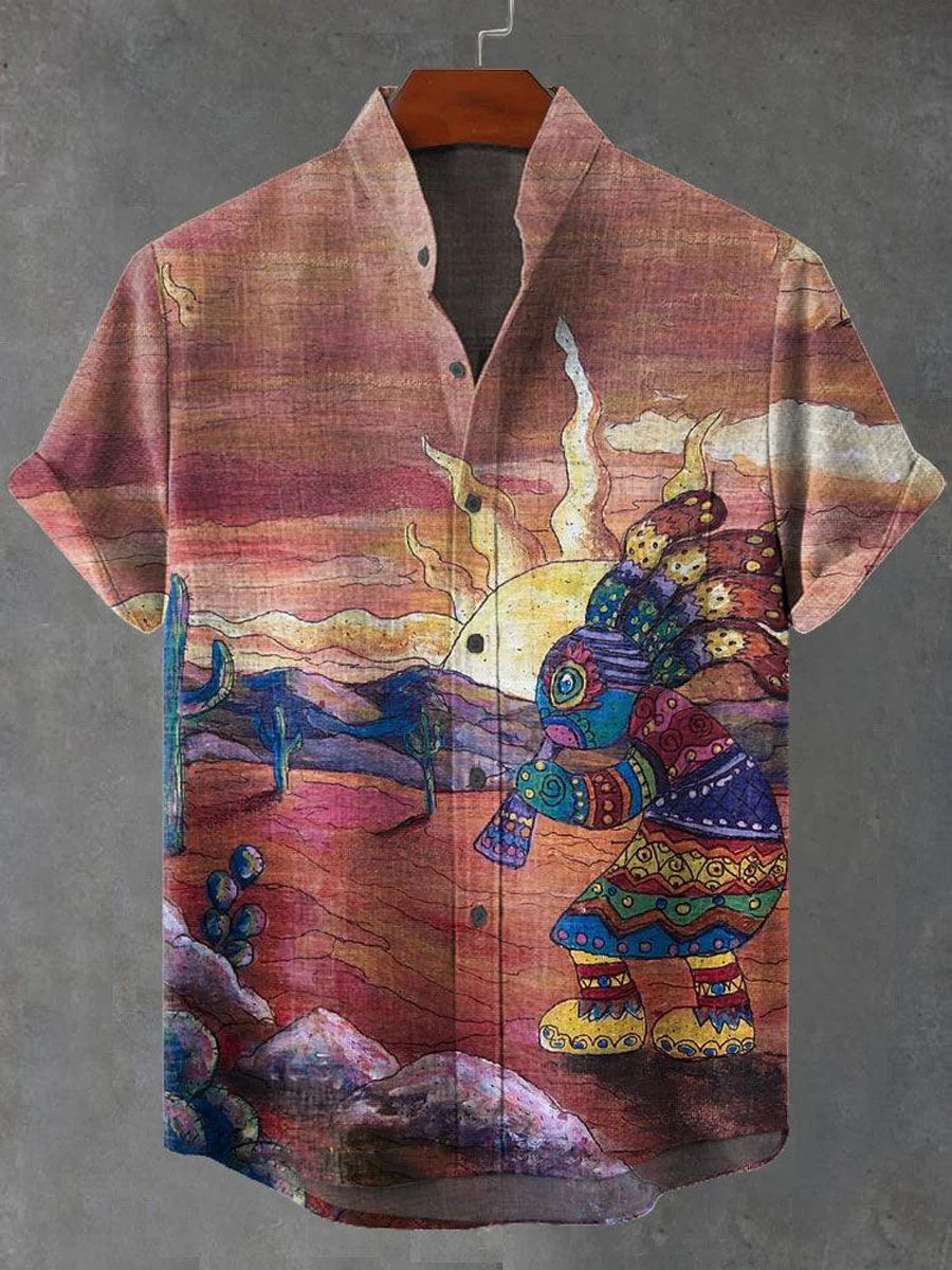 Ethnic Kokopelli Art Short Sleeve Shirt
