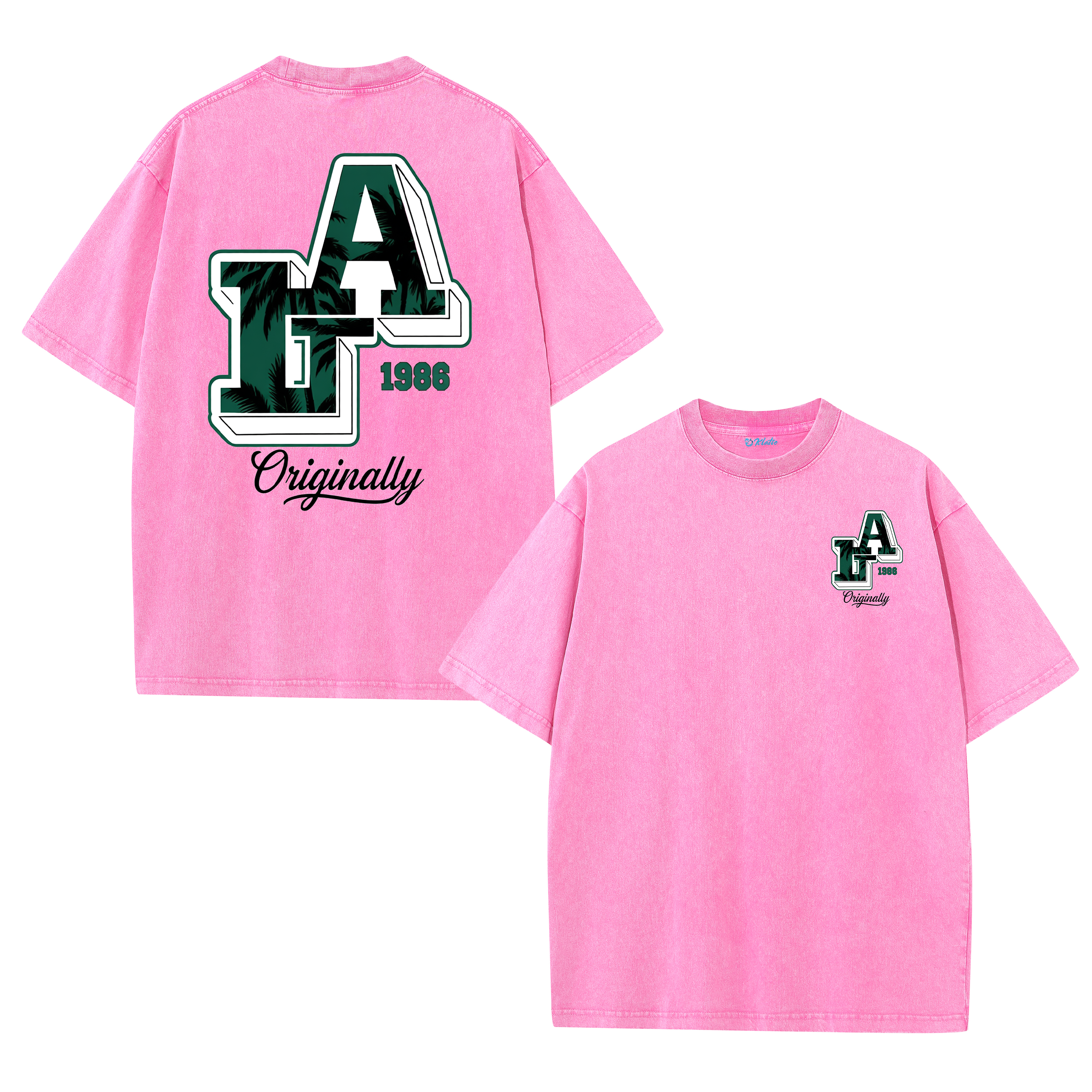 LA Back Print Vintage Washed T-Shirt – Y2K Cotton Streetwear Graphic Tee