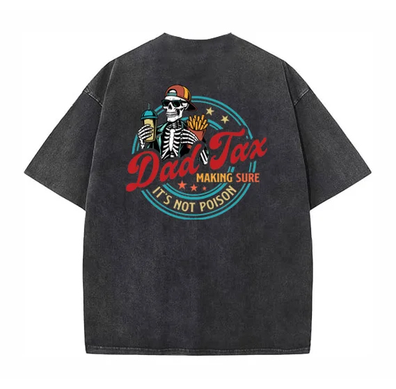 Dad Tax Washed And Distressed Pattern T-Shirt