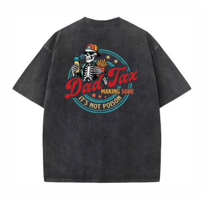 Dad Tax Washed And Distressed Pattern T-Shirt