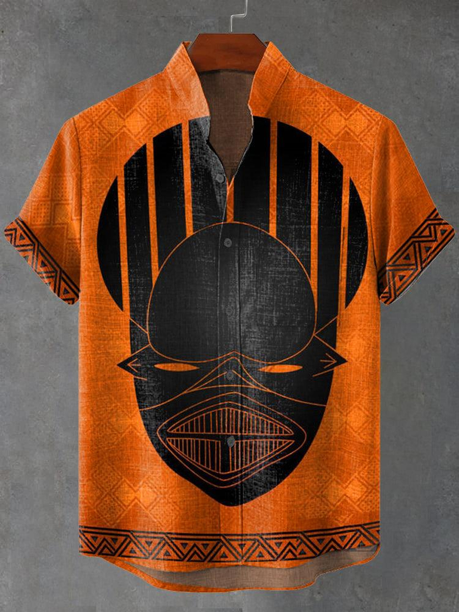 Vintage Tribal Print Short Sleeve Shirt