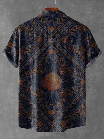Vintage Floral Print Casual Shirt