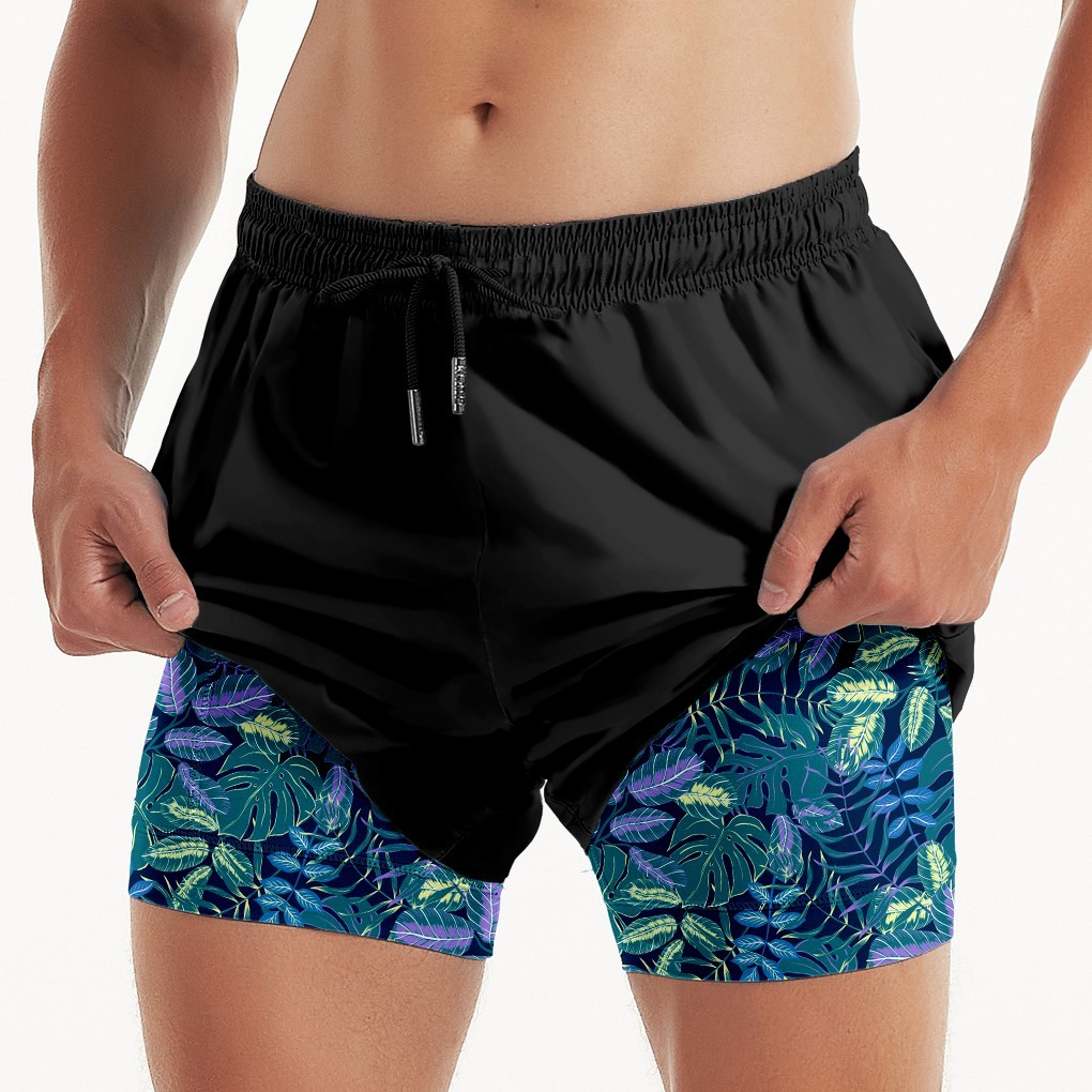 Tropical Leaves(Compression Lined Swim Trunks)