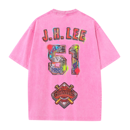 Gigantes 51 Urban Art Tee – Vintage Washed Double-Sided Graphic T-Shirt