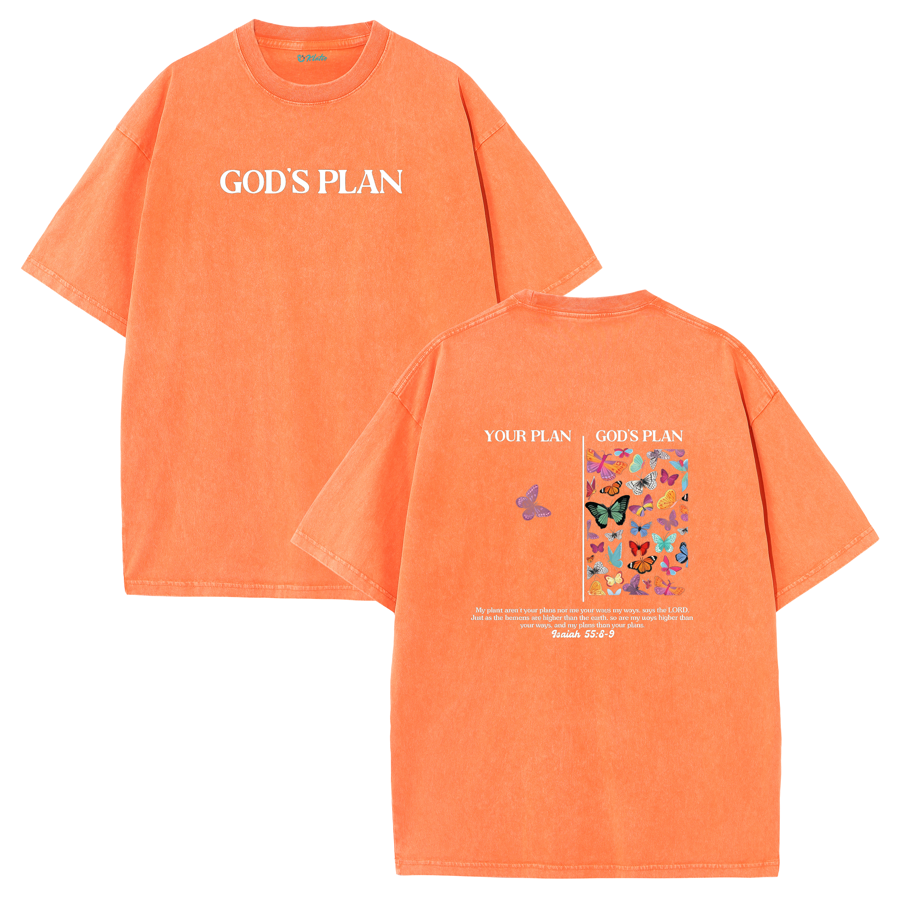 Your Plan vs God's Plan Washed Vintage Christian T-Shirt – Faith Graphic Oversized Tee