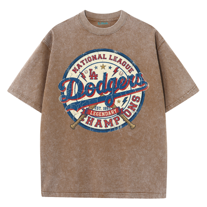 Classic Script Badge Graphic Vintage Washed T-Shirt