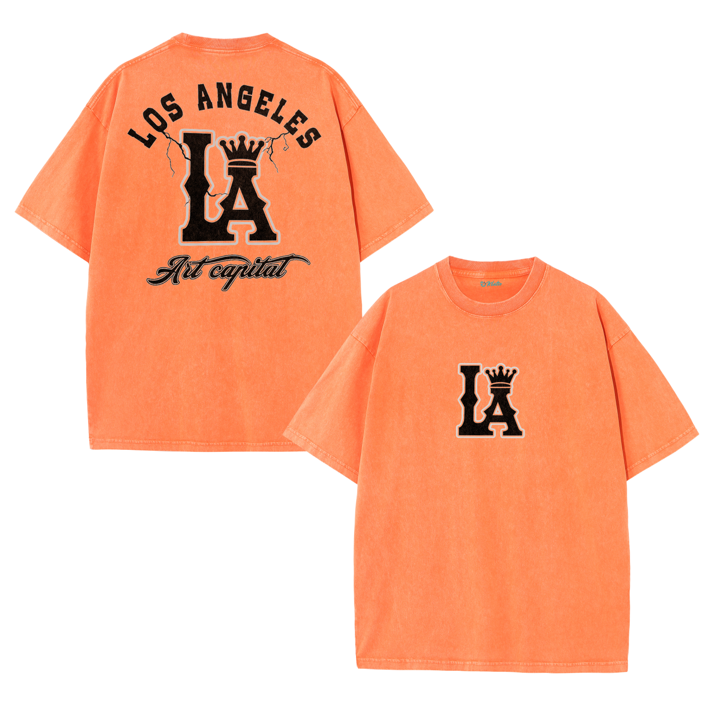 LA Letter Graphic Vintage Washed T-Shirt – Los Angeles Streetwear Unisex Tee