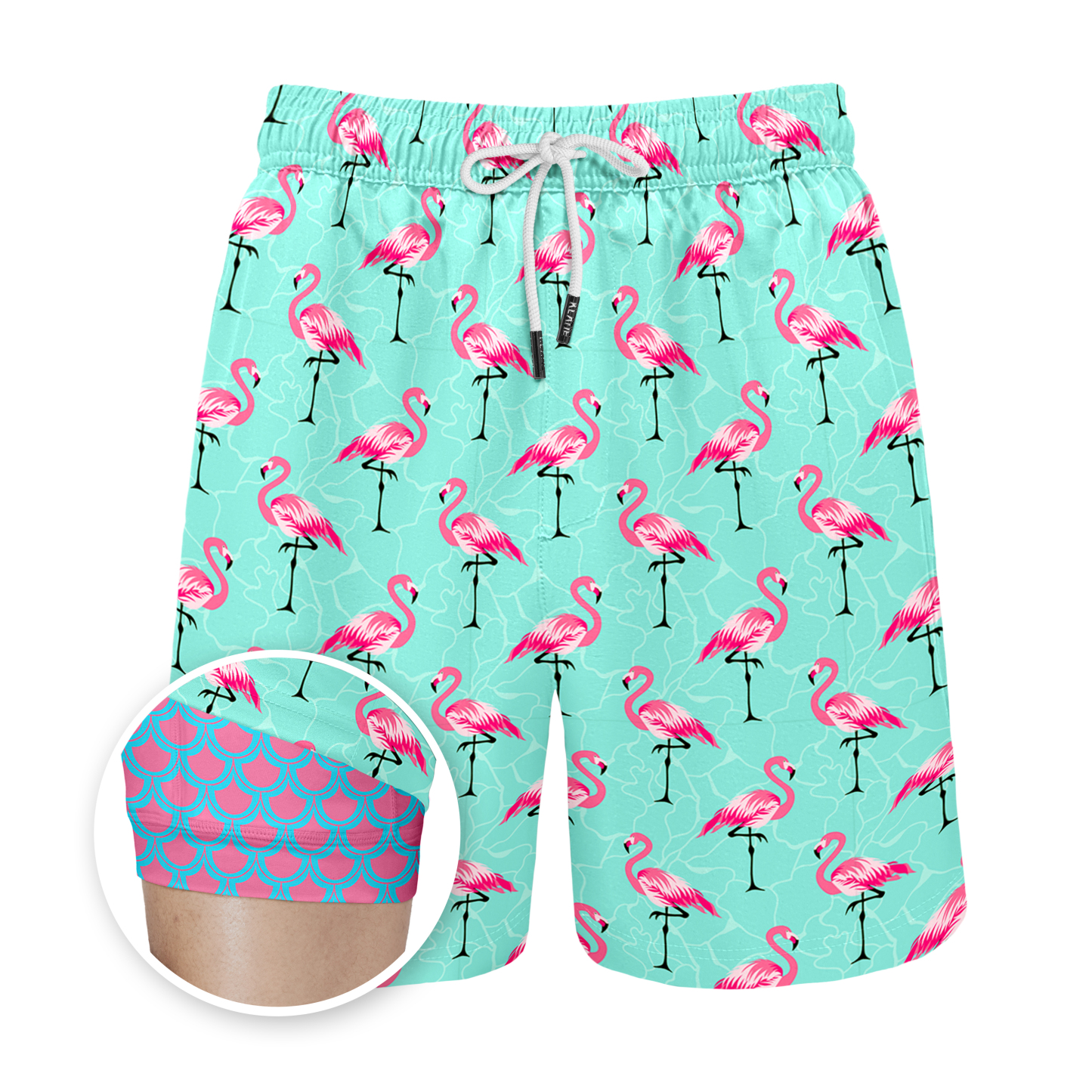 Flamingo (Compression Lined Swim Trunks)