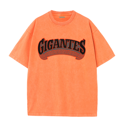 Gigantes 51 Urban Art Tee – Vintage Washed Double-Sided Graphic T-Shirt