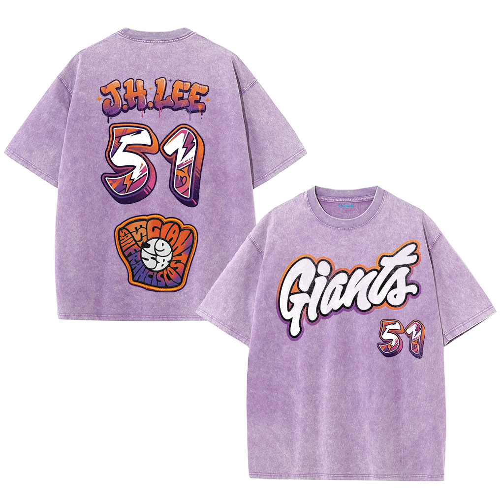 Giants Baseball 51 Tee – J.H. Lee Graphic Vintage Washed T-Shirt