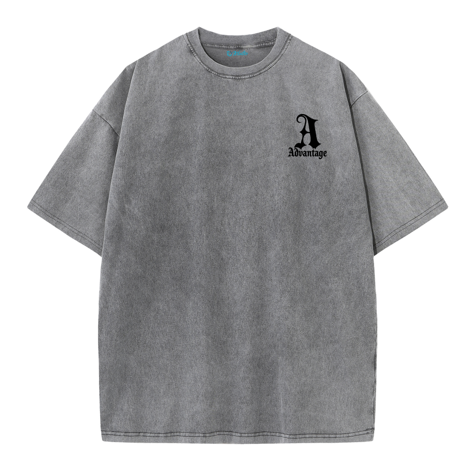 LA Letter Back Print Vintage Washed T-Shirt – Cotton Streetwear Graphic Tee