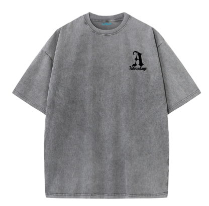 LA Letter Back Print Vintage Washed T-Shirt – Cotton Streetwear Graphic Tee