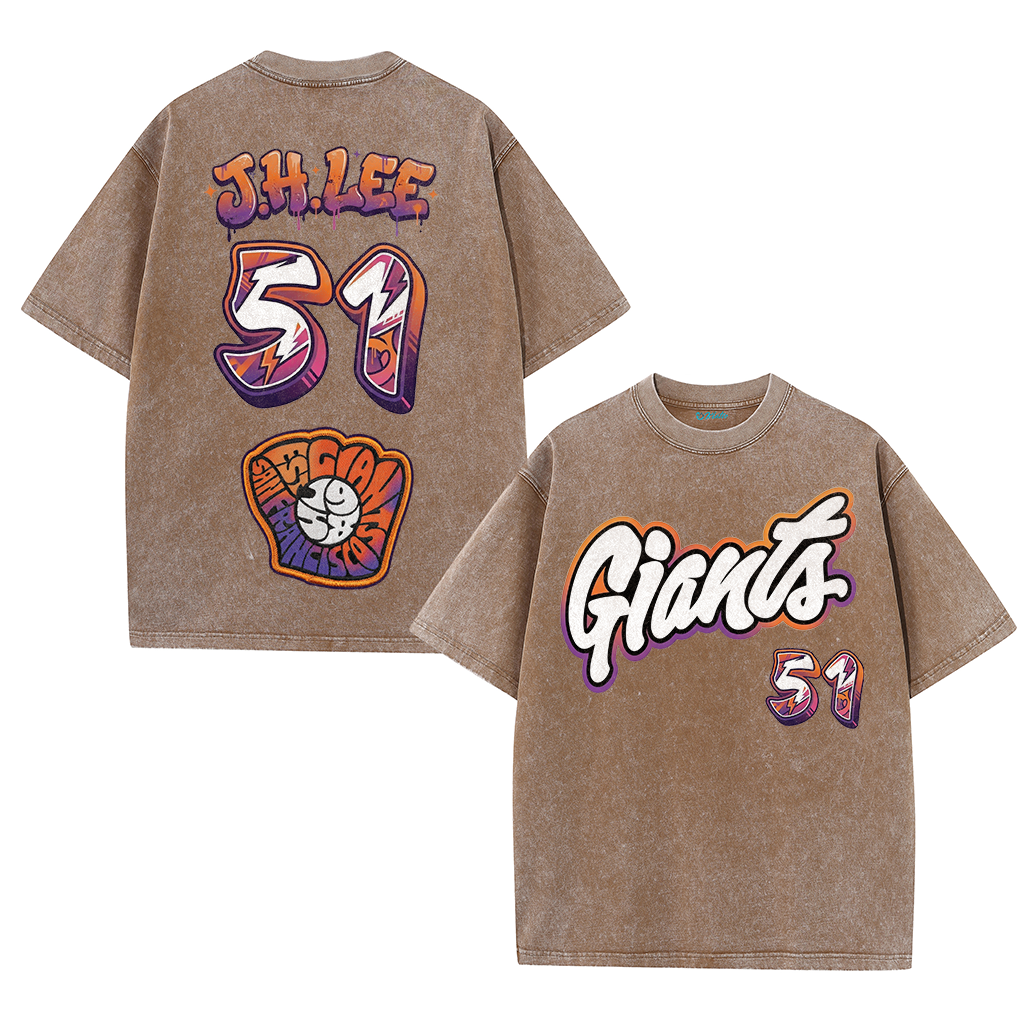 Giants Baseball 51 Tee – J.H. Lee Graphic Vintage Washed T-Shirt