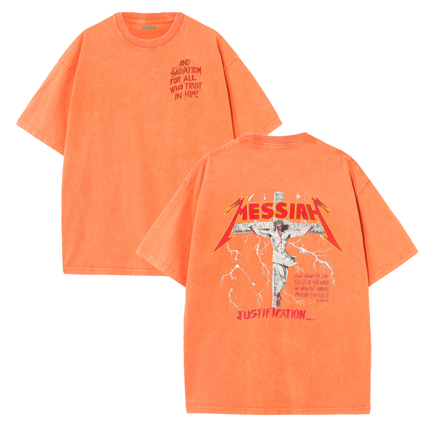 Jesus Messiah Cross Vintage Washed T-Shirt – Distressed Faith Graphic Oversized Tee