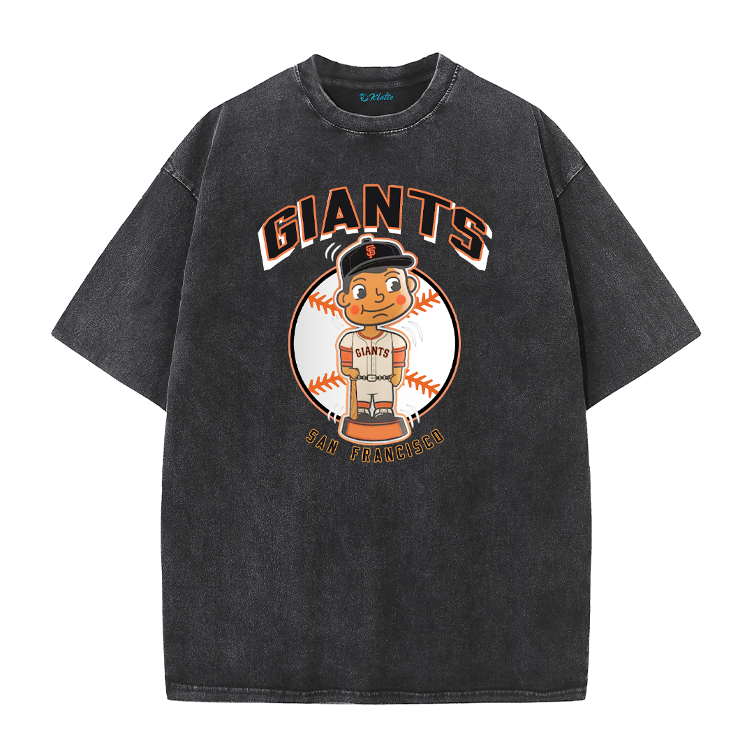 Giants Skull Graphic Washed T-Shirt – San Francisco Vintage Street Style Cotton Tee