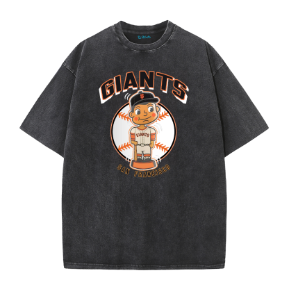 Giants Skull Graphic Washed T-Shirt – San Francisco Vintage Street Style Cotton Tee