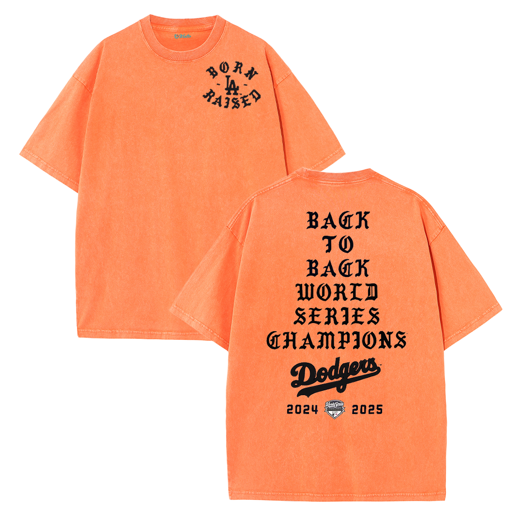 Back to Back Champions Vintage Washed T-Shirt – LA Born Raised Graphic Streetwear Tee