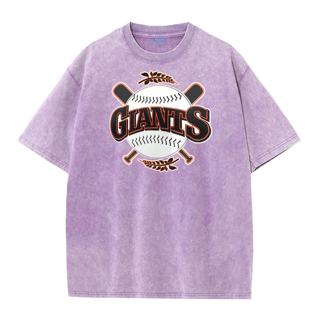 Vintage Washed Baseball Graphic T-Shirt – Crossed Bats Streetwear Tee