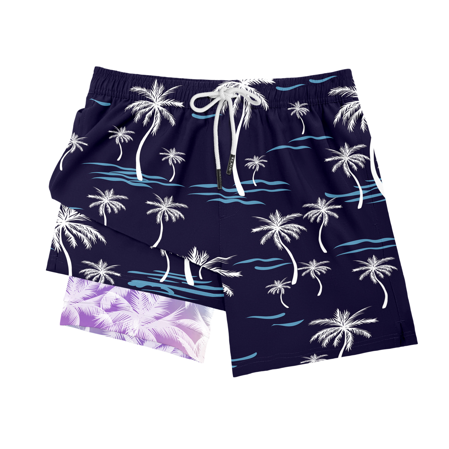 Coconut Palm Tree-purple (Compression Lined Swim Trunks)