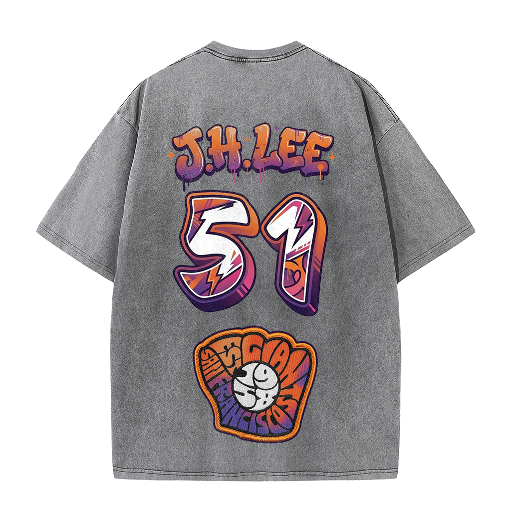 Giants Baseball 51 Tee – J.H. Lee Graphic Vintage Washed T-Shirt