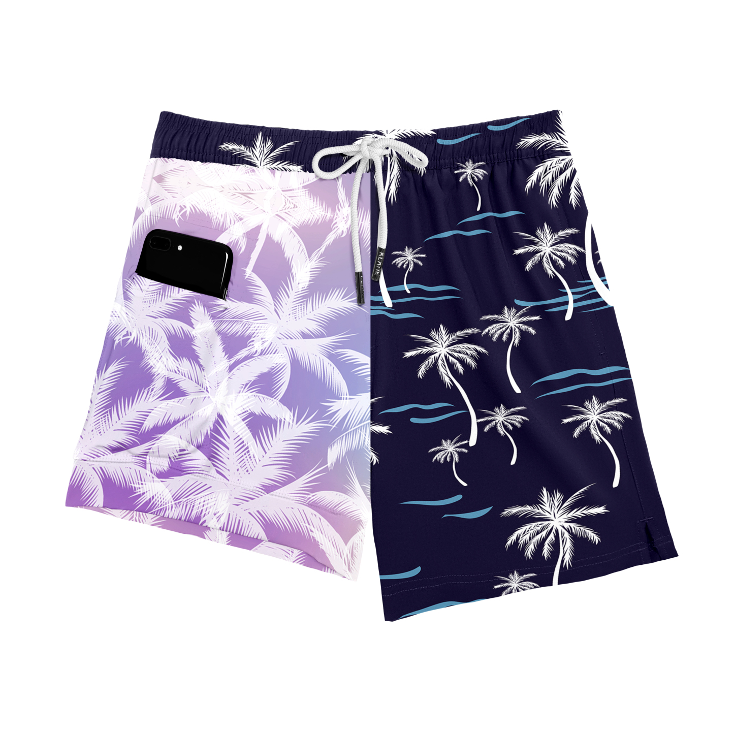 Coconut Palm Tree-purple (Compression Lined Swim Trunks)