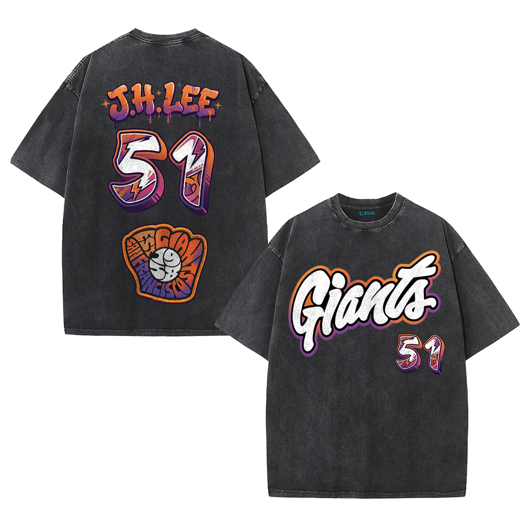 Giants Baseball 51 Tee – J.H. Lee Graphic Vintage Washed T-Shirt