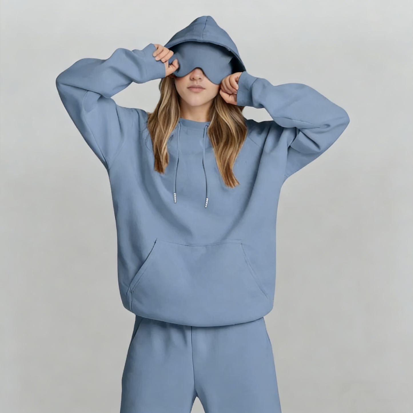 Sudadera Unisex Multicolor Con Antifaz Incorporado, Sudadera Con Capucha Airmode Personalizada, Sudadera Acogedora Con Antifaz Para Dormir De Viaje.