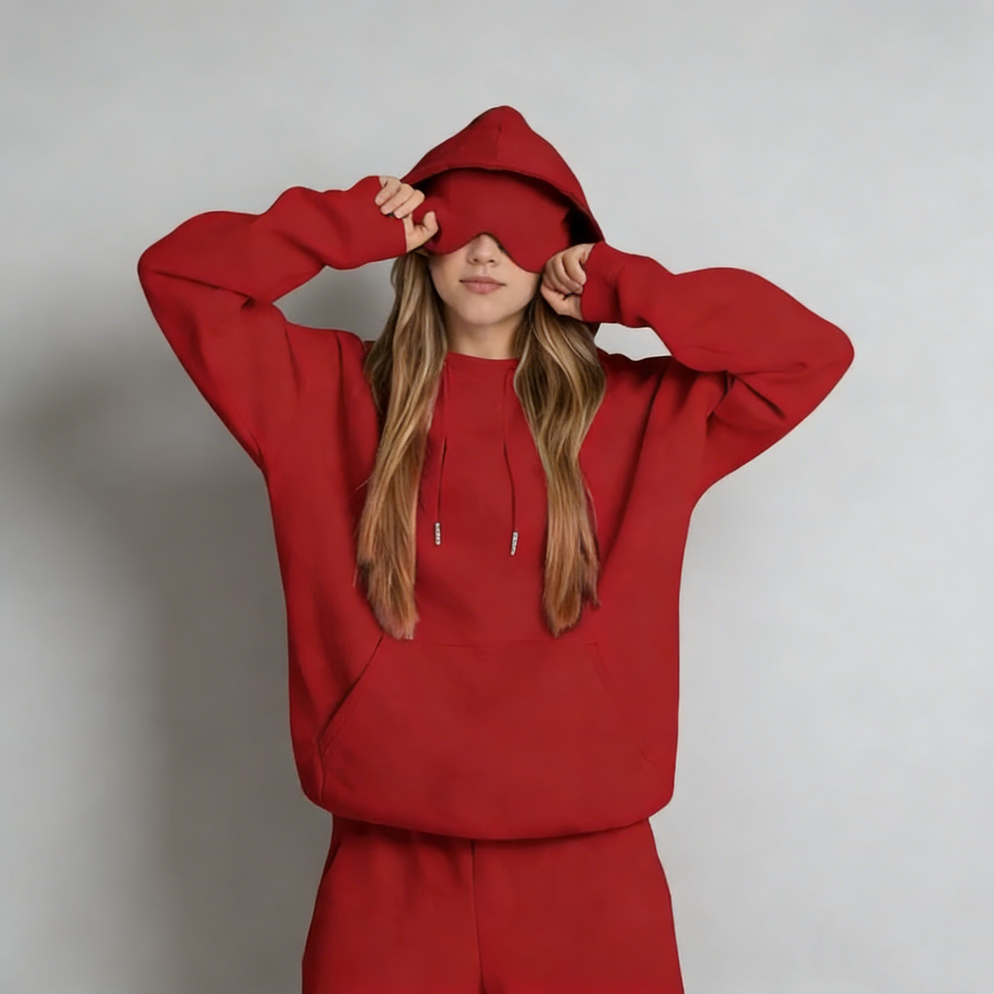 Sudadera Unisex Multicolor Con Antifaz Incorporado, Sudadera Con Capucha Airmode Personalizada, Sudadera Acogedora Con Antifaz Para Dormir De Viaje.