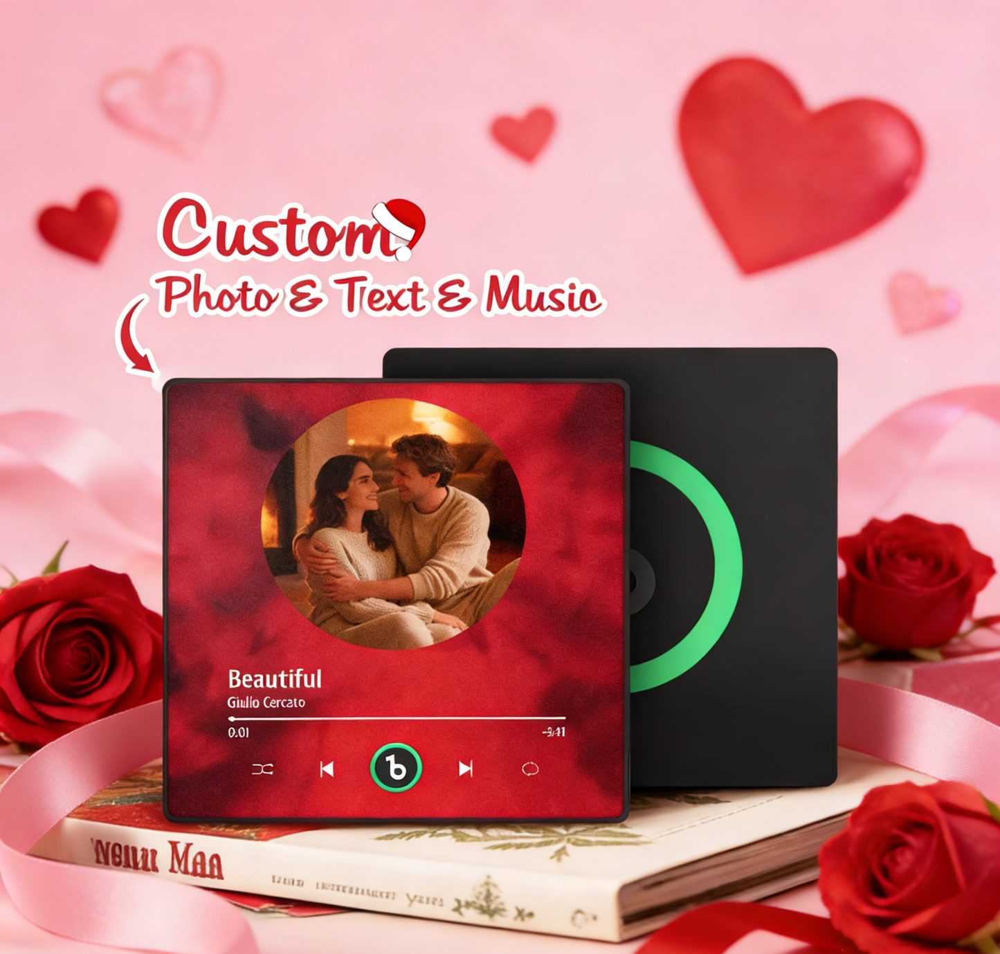 Regalos De Navidad, Imán De Nevera Con Música Personalizada, Álbum De Música, Imán De Nevera, Foto Musical, Adhesivo De Pared Con Foto, Movimiento Musical Que Se Puede Reproducir, Idea De Regalo