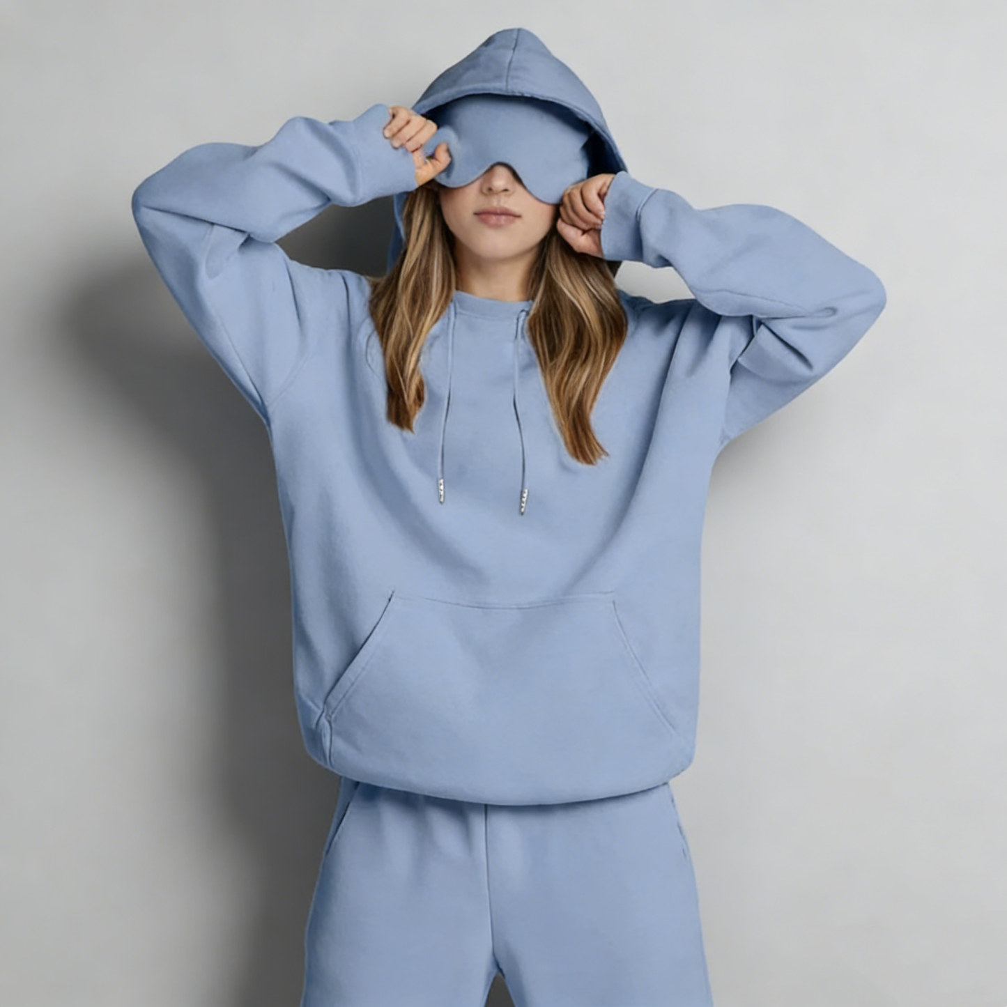 Sudadera Unisex Multicolor Con Antifaz Incorporado, Sudadera Con Capucha Airmode Personalizada, Sudadera Acogedora Con Antifaz Para Dormir De Viaje.