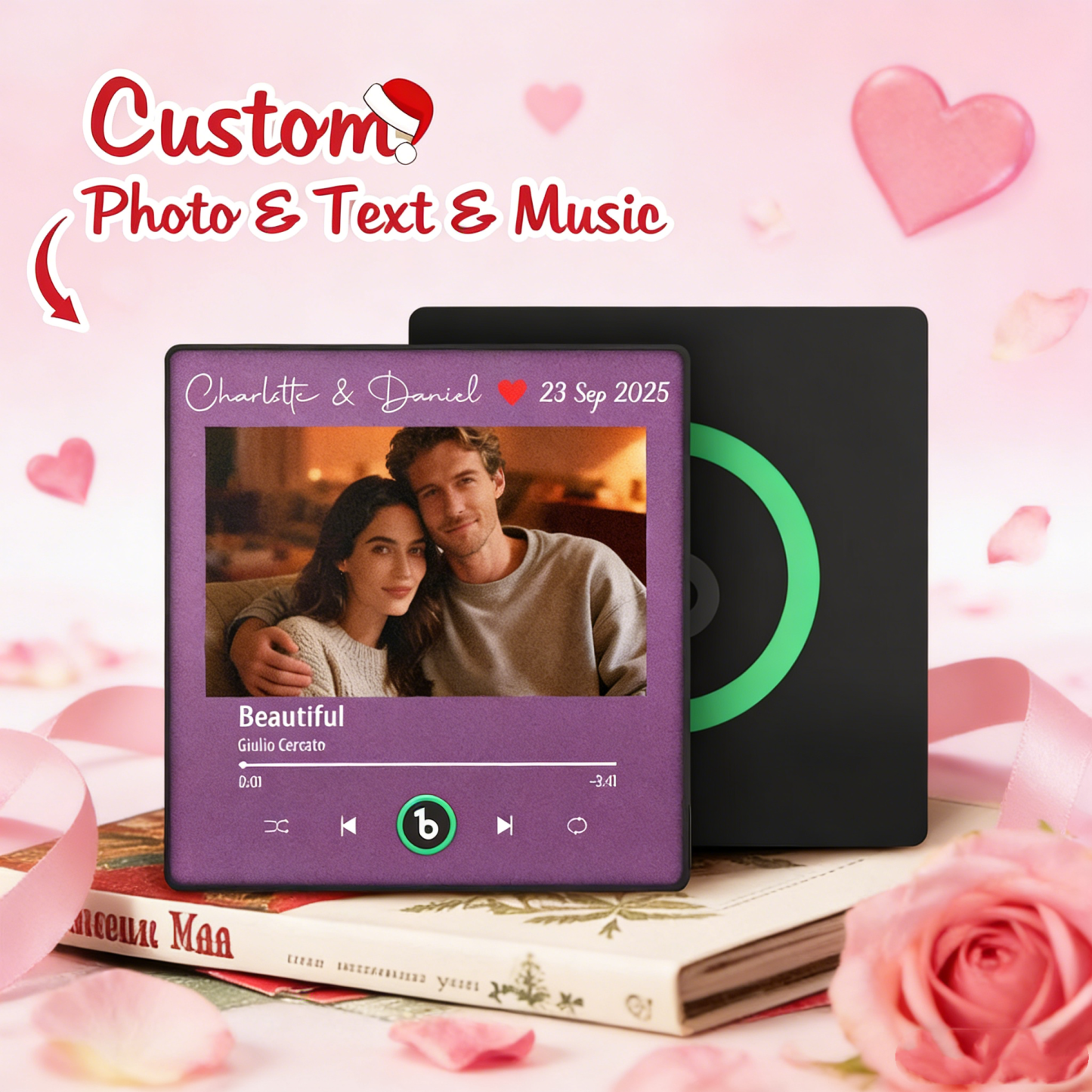 Regalos De Navidad, Imán De Nevera Con Música Personalizada, Álbum De Música, Imán De Nevera, Foto Musical, Adhesivo De Pared Con Foto, Movimiento Musical Que Se Puede Reproducir, Idea De Regalo