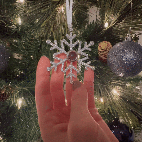 Adorno De Proyección Personalizado Foto Personalizada Copo De Nieve Adornos Navideños Regalos - miscalcetinescaramx