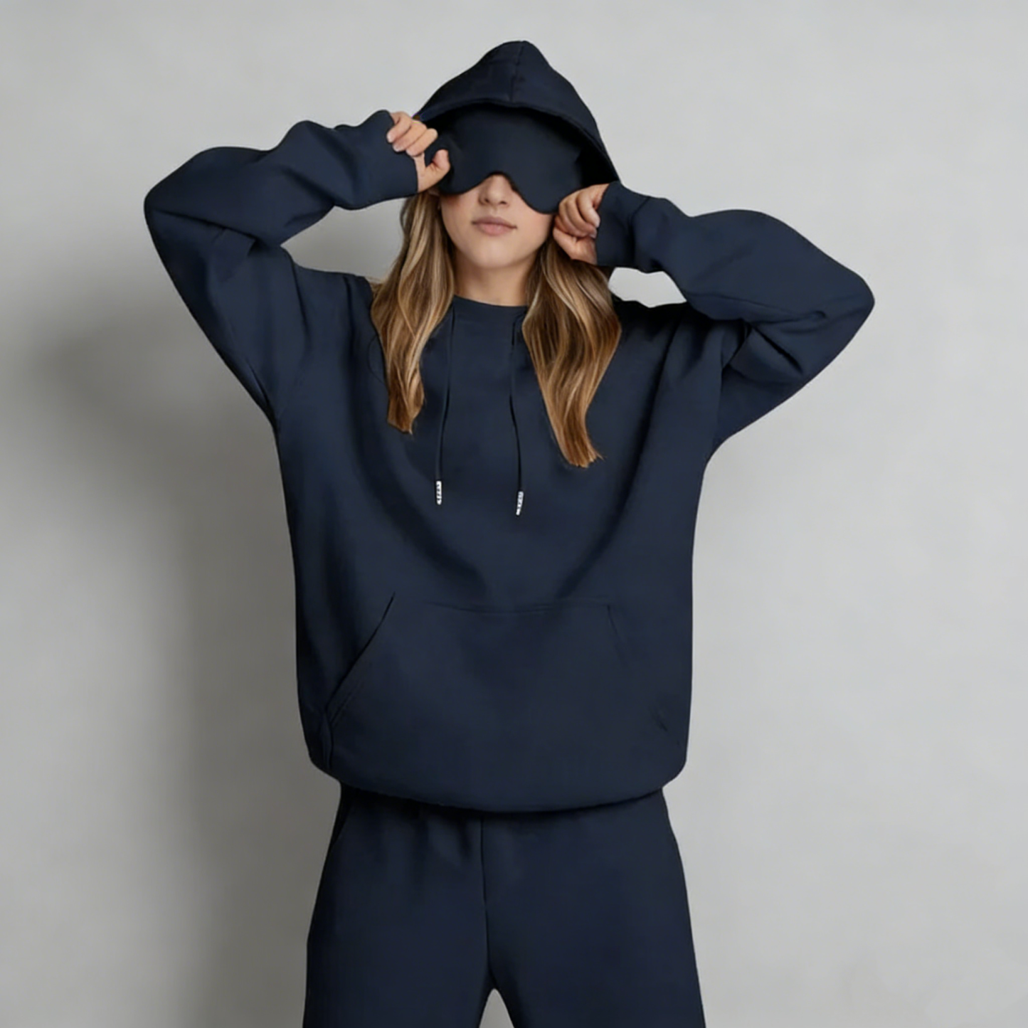 Sudadera Unisex Multicolor Con Antifaz Incorporado, Sudadera Con Capucha Airmode Personalizada, Sudadera Acogedora Con Antifaz Para Dormir De Viaje.