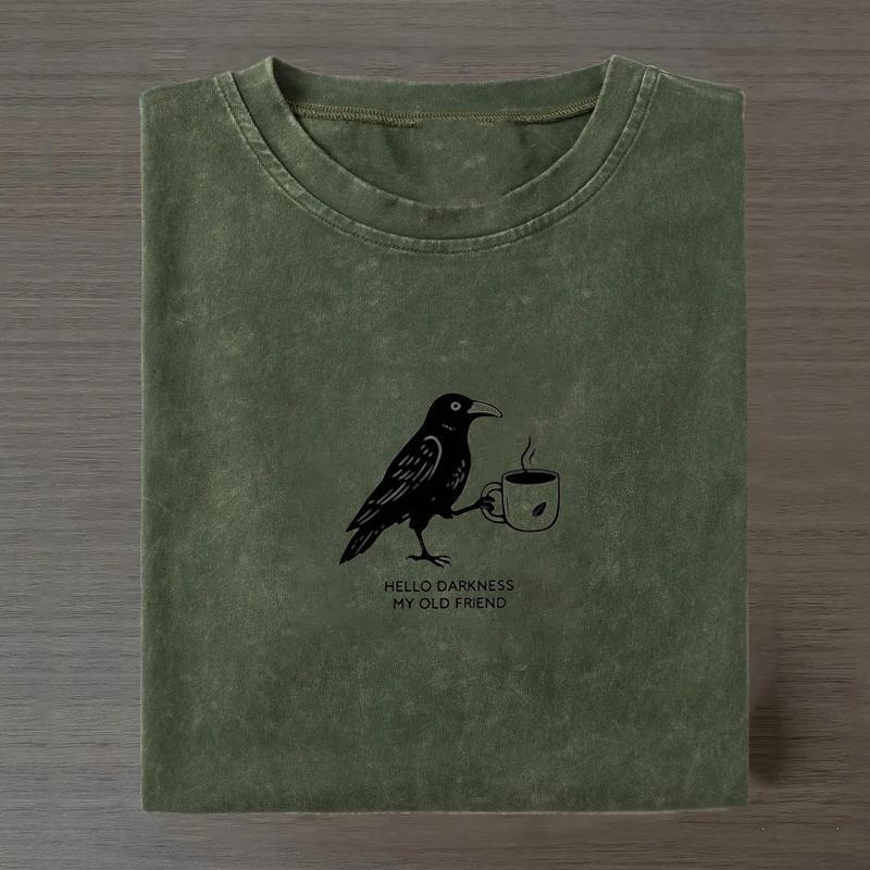 Camiseta Raven Coffee Lover, Regalo Para Halloween, Fanáticos Góticos Y Ratones De Biblioteca, Camiseta Gráfica De Algodón Suave - miscalcetinescaramx
