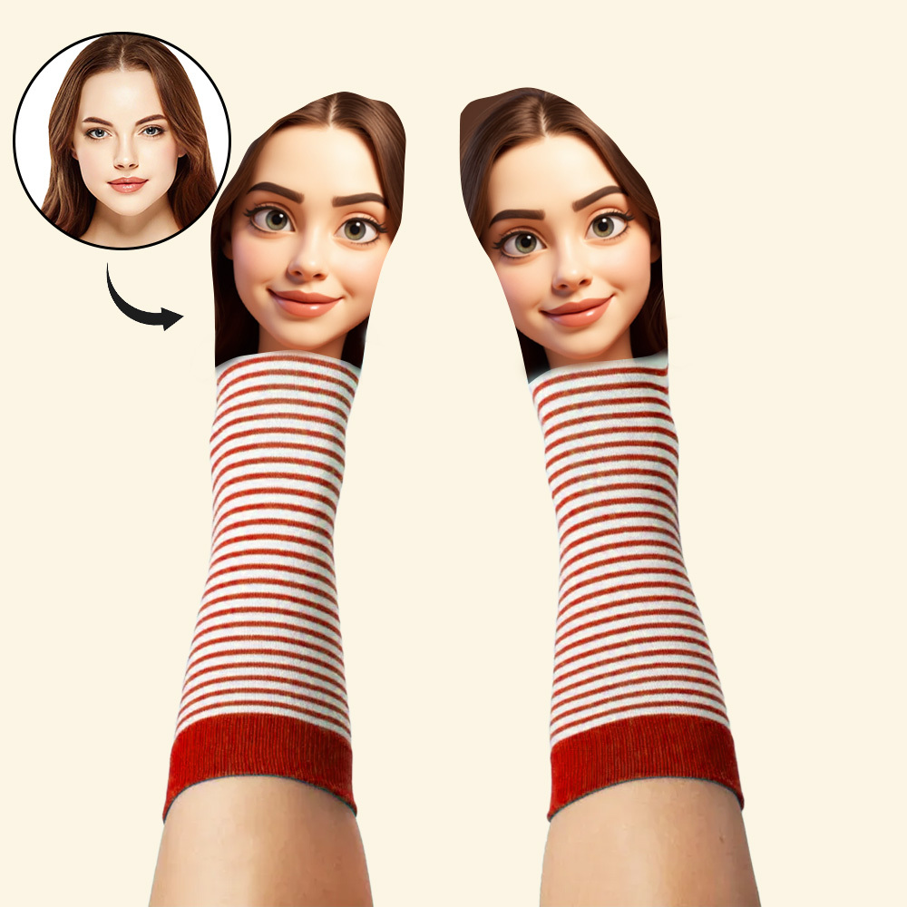Calcetines Divertidos Con Cara Personalizada, Estilo Caricatura, Regalos Fotográficos Para Él Y Ella - miscalcetinescaramx